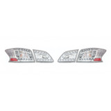 For Nissan Sentra 2013 14 15 2016 Tail Light Assembly Driver and Passenger Side | Pair | Inner & Outer | LED Type | Clear Lens | Chrome Bezel (CLX-M1-314-1979FXAS-C)