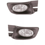For Honda Accord Sedan 2003-2005 Foglight Assembly Pair (W/ SWITCH, HARNESS) Driver and Passenger Side (CLX-M1-316-2008P-AS)
