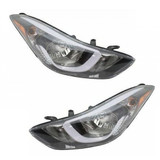 Fits Hyundai Elantra Headlight Assembly 2014 2015 Pair Driver and Passenger Side DOT Certified HY2502189 | HY2503189 (PLX-M1-320-1149L-AF2)