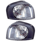 CarLights360: For 2000 2001 2002 2003 Volvo S80|Corner Signal Light w/ Bulbs Black Housing - Replacement for VO2520108 (CLX-M1-772-1514L-AS2-CL360A1-PARENT1)