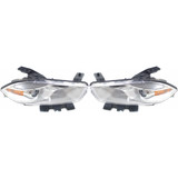 For Dodge Dart Headlight Assembly 2016 Halogen LMC MFP Code Chrome Bezel CAPA (CLX-M0-334-1136L-ACN1-CL360A50-PARENT1)