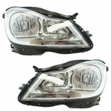 CarLights360: For 2012 2013 2014 Mercedes-Benz C180 Headlight Assembly DOT Certified Chrome Bezel w/o Corner Signal Lamps w/Bulbs (CLX-M0-20-9274-00-1-CL360A1-PARENT1)