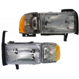 For Dodge Ram 1500 / 2500 / 3500 Headlight Combo Assembly 1994-2002 w/o Sport Package (CLX-M0-333-1104L-CSU-CL360A51-PARENT1)