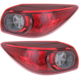 CarLights360: For 2014-2016 Mazda 3 Tail Light Assembly DOT Certified w/ Bulbs Halogen Type (Vehicle Trim: Hatchback) (CLX-M0-11-6660-00-1-CL360A1-PARENT1)