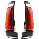 For Nissan Pickup Corner Light 1987 1988 1989 | w/ Chrome Trim | RWD | Amber Lens (CLX-M0-USA-18-1152-66-CL360A70-PARENT1)