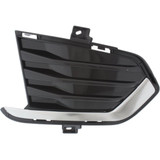 For Cadillac XT5 Fog Light Cover 2017 2018 | Grille Bezel | Bumper Cover | Outer | w/ Satin Chrome Molding | Black (CLX-M0-USA-RC01550004-CL360A70-PARENT1)