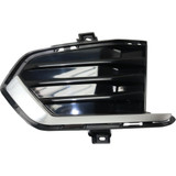 For Cadillac XT5 Fog Light Cover 2017 2018 | Grille Bezel | Bumper Cover | Outer | w/ Satin Chrome Molding | Black (CLX-M0-USA-RC01550004-CL360A70-PARENT1)