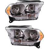 For Dodge Durango Headlight Assembly 2011 2012 2013 | Halogen | Chrome Interior CAPA (CLX-M0-USA-REPD100152Q-CL360A70-PARENT1)