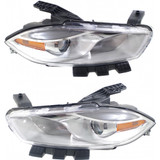 For Dodge Dart Headlight Assembly 2013 2014 2015 | Halogen | Chrome Interior | CAPA (CLX-M0-USA-REPD100162Q-CL360A70-PARENT1)