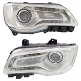 For Chrysler 300 Headlight Assembly 2015 2016 2017 | Halogen | Chrome Interior (CLX-M0-USA-REPC100366-CL360A70-PARENT1)
