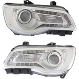 For Chrysler 300 Headlight Assembly 2015 2016 2017 | Halogen | Chrome Interior CAPA (CLX-M0-USA-REPC100366Q-CL360A70-PARENT1)