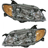For Mazda Protege Headlight Assembly 2001 2002 2003 | Halogen | Aluminum Bezel | Sedan (CLX-M0-USA-M100146-CL360A70-PARENT1)