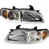 For Nissan Sentra Headlight 2002 2003 Halogen | w/ Chrome Trim | CA / GXE / XE / Limited Model (CLX-M0-USA-N100112-CL360A70-PARENT1)