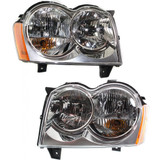 For Jeep Grand Cherokee Headlight Assembly 2005 2006 2007 | Halogen | CAPA (CLX-M0-USA-J100114Q-CL360A70-PARENT1)
