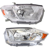 For Toyota Highlander Headlight 2008 2009 2010 Chrome Interior | Base / Limited / SE / SR5 Model (CLX-M0-USA-ARBT100114-CL360A70-PARENT1)