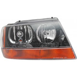 For Jeep Grand Cherokee Headlight Assembly 1999 00 01 02 03 2004 | Halogen Type | Black Interior | Harness | Exc. Limited/Overland Model (CLX-M0-USA-20-5576-01-CL360A70-PARENT1)