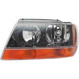 For Jeep Grand Cherokee Headlight Assembly 1999 00 01 02 03 2004 | Halogen Type | Black Interior | Harness | Exc. Limited/Overland Model (CLX-M0-USA-20-5576-01-CL360A70-PARENT1)