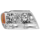 For Jeep Grand Cherokee Headlight Assembly 1999 00 01 02 03 2004 | Halogen Type | Chrome Interior (CLX-M0-USA-20-5576-91-CL360A70-PARENT1)