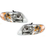 For Dodge Caravan Headlight Assembly 2001 02 03 04 05 06 2007 | Halogen Type | w/ Turn Signal Light Bulb | CAPA Certified (CLX-M0-USA-D100102Q-CL360A70-PARENT1)