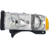 For Dodge Ram 1500 / 2500 / 3500 Headlight 1999 2000 2001 Assembly | Halogen | w/ Corner Light | w/Sport Package | Old Body Style (CLX-M0-USA-D100126-CL360A70-PARENT1)