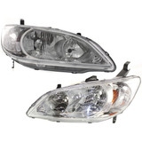 For Honda Civic Headlight Assembly 2004 2005 | Halogen | Coupe/Sedan | w/o Bulbs (CLX-M0-USA-H100132-CL360A70-PARENT1)