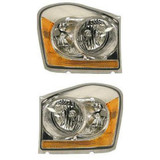 For Dodge Durango Headlight 2004 2005 Halogen | Chrome Interior (CLX-M0-USA-D100124-CL360A70-PARENT1)