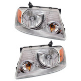 Karparts360 Replacement For Lin-coln Ma-rk LT Headlight Assembly 2006 2007 2008 | w/ Chrome Trim | New Body Style | CAPA (CLX-M0-USA-F100112Q-CL360A71-PARENT1)