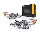 For Hyundai Sonata Headlight Assembly 2011 12 13 2014 | Halogen | Type 2 | Chrome Interior (CLX-M0-USA-REPH100142-CL360A70-PARENT1)