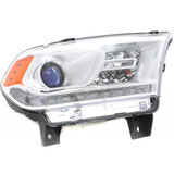 For Dodge Durango Headlight Assembly 2014 15 16 2017 | Halogen | w/ LED Daytime Running Light | Chrome Interior (CLX-M0-USA-REPD100176-CL360A70-PARENT1)