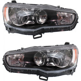 CarLights360: For 2009-2017 Mitsubishi Lancer Headlight Assembly w/ Bulbs Black Housing DOT Certified (CLX-M1-313-1140L-AFN2-CL360A1-PARENT1)