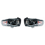 CarLights360: For 2009-2015 Mitsubishi Lancer Headlight Assembly w/ Bulbs Black Housing DOT Certified (CLX-M1-313-1140L-AFN2-CL360A2-PARENT1)