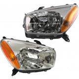 CarLights360: For 2003 Toyota RAV4 Headlight Assembly Chrome w/ Bulbs DOT Certified (CLX-M1-311-1153L-AF-CL360A1-PARENT1)