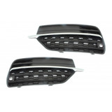 For Volvo XC90 Fog Light Cover 2016 2017 2018 | Grille Bezel | Textured Black | w/ Chrome Trim | w/ Park Aid Sensor Holes | Excludes T5 R-Design / T6 R-Design Model (CLX-M0-USA-RV01550006-CL360A70-PARENT1)