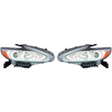 For Nissan Altima Sedan Headlight Assembly 2016 2017 2018 Halogen w/o LED DRL; Chrome Bezel (CLX-M0-315-11ABL-AS1-CL360A55-PARENT1)