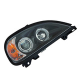 For Freightliner Columbia Headlight Assembly Projector 1996-2013 w/ Angel Eyes Black Bezel (CLX-M0-M40-1106L-AS2-CL360A55-PARENT1)