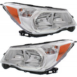 For Subaru Forester Headlight Assembly 2014 2015 2016 Chrome Bezel | Halogen | 2.5L Engine (CLX-M0-USA-REPS100318-CL360A70-PARENT1)