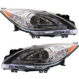 For Mazda 3 Headlight Assembly 2010 11 12 2013 | HID | w/o Auto Level Control | w/ Daytime Running Light w/o Bulb(s) (CLX-M0-USA-REPM100312-CL360A70-PARENT1)