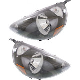 For Honda Fit Headlight Assembly 2007 2008 | Halogen | Black Interior (CLX-M0-USA-REPH100372-CL360A70-PARENT1)