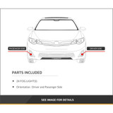 For Honda Accord Fog Light Assembly 2013 2014 2015 | Sedan | Rectangular | w/ Black Bezel Border | Excludes Hybrid Model (CLX-M0-USA-REPH107582-CL360A70-PARENT1)