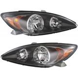 For Toyota Camry Headlight Assembly 2002 2003 2004 Halogen | w/ Black Housing | SE Model (CLX-M0-USA-T100108-CL360A70-PARENT1)