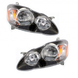 For Toyota Corolla Headlight Assembly 2005 06 07 2008 Halogen | S / XRS Model | Black Interior (CLX-M0-USA-T100134-CL360A70-PARENT1)