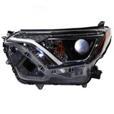 For Toyota RAV4 Headlight Assembly 2016 2017 2018 Halogen | w/ Chrome Bezel (CLX-M0-USA-RT10010004-CL360A70-PARENT1)