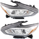 For Nissan Altima Headlight 2016 2017 2018 Halogen | Chrome Interior | w/o LED Daytime Running Light | CAPA (CLX-M0-USA-REPT100336Q-CL360A70-PARENT1)