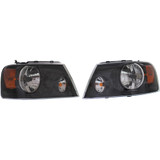 For Ford F-150 Headlight Assembly 2006 2007 2008 | Halogen | Blacked Out | Harley Davidson Model (CLX-M0-USA-REPF100128-CL360A70-PARENT1)