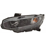 For Honda Civic Coupe EX/LX/Sport Model Headlight Assembly 2019–2020 1.5L Turbo/2.0L Engine Halogen Type Black Bezel CAPA (CLX-M0-317-1180L-ACN2-CL360A56-PARENT1)