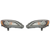 For Chrysler 200 Sedan / S Model Headlight Assembly 2011-2014 Black Bezel CAPA Certified (CLX-M0-333-1192L-ACD2-CL360A55-PARENT1)