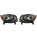 For Jeep Grand Cherokee Headlight Assembly 2014 2015 2016 Halogen STD Type Black (CLX-M0-333-1194L-ASN2-CL360A55-PARENT1)