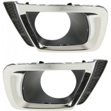 For Subaru Forester Fog Light Cover 2014 15 16 17 2018 | w/ Chrome Frame | Textured Black | 2.0L Engine | DOT / SAE Compliance (CLX-M0-USA-REPS108004-CL360A70-PARENT1)