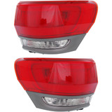 For Jeep Grand Cherokee Outer Tail Light Assembly 2014 15 16 17 2018 w/ Gray Trim (CLX-M0-USA-REPJ730162-CL360A70-PARENT1)
