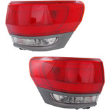 For Jeep Grand Cherokee Outer Tail Light Assembly 2014 15 16 17 2018 CAPA | w/ Gray Trim (CLX-M0-USA-REPJ730162Q-CL360A70-PARENT1)